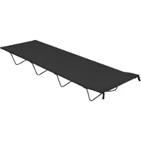 Syfax Campingbett 180x60x19 cm Oxford-Gewebe und Stahl Schwarz