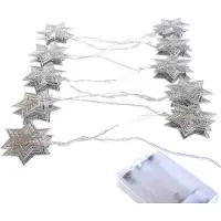 Gift Company Gift-Company Lichterkette LED batteriebetrieben Doppelstern silberfarben L ca. 1,6 m