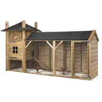 FATMOOSE Hühnerstall Henhouse Haven aus Holz mit Auslauf - 330x110x190 cm