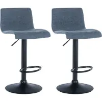 CLP 2er Set Barhocker Branford Stoff blau
