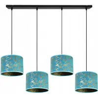 Light11 HOME Kronleuchter Pendelleuchte mit goldenem Muster – Moderne Hängelampe mit Lampenschirm, Deckenlampe für Wohnzimmer und Esszimmer