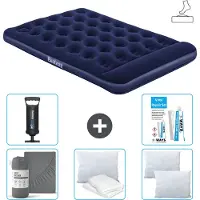 Bestway Luftmatratze - Französisches Bett - 137 x 191 x 28 cm - Blau - Inklusive Zubehör