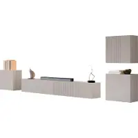 Mirjan 24 Wohnwand Capital IV, Große Anbauwand, Wohnzimmer-Set (Farbe: Cashmere)