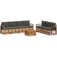 Syfax Sofagarnituren 8 pcs Natur und Anthrazit Massivholz Akazie