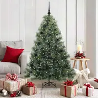 vidaXL "Schlussverkauf" Künstlicher Weihnachtsbaum(1 pc) - Kunstbaum/Tannenbaum - mit 150 LEDs Grün 150 cm PE und PVC C8027