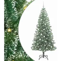 Syfax Künstlicher Weihnachtsbaum beschneit mit LED Licht 210 cm