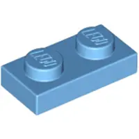 LEGO 100x 1x2 Platten 3023 - Plate Mittleres Blau - Medium Blue