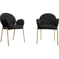 Mirjan 24 Polsterstuhl Muz DC-1261/GL (2er-Set), Metallfüße, Wohnzimmer Stühl-Set, Esszimmerstuhl (Farbe: AR99-Schwarz)