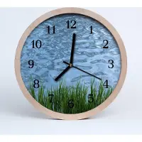 Tulup Holzuhr 20fi cm wanduhr - Wasser aus dem Wasser Gras Gras