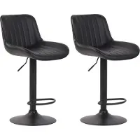 CLP 2er Set Barhocker Lentini Kunstleder schwarz schwarz