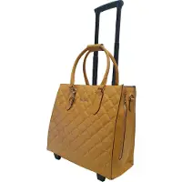 Olivia Lauren Damen Laptoptrolley Aktentasche Trolley Leicht Erweiterbar Karo Gelb Bowatex