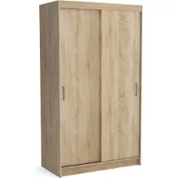 Masseno Schiebetürenschrank NICOLA 120/215/60 cm 2-türig Schlafzimmer Schrank Kleiderschrank mit Spiegel Sonoma Eiche