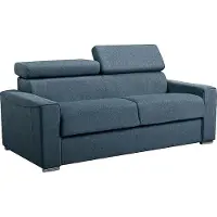 Vente-unique VIZIR, Sofabett, Schlafzimmer, Blau, 3 Sitz(e), Blau, Polyester