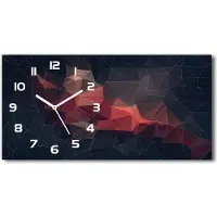Tulup Wanduhr aus Glas – 60x30 cm - Glasbild - Glasuhr - Gehärtetes Glas - weisse-zeiger - Abstrakter Hintergrund