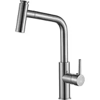 Laveo BADLAND Küchenarmatur Wasserhahn TORO Küchenmischer für Küche in Silber