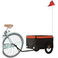vidaXL Cloris DesignMöbel Fahrradanhänger - Orange Fahrradanhänger Schwarz und Orange 30 kg Eisen Schlichtes9808375