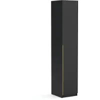 Brent Kleiderschrank, Drehtürenschrank, 1-türig, 45cm breit, matt, Pablo schwarz gold