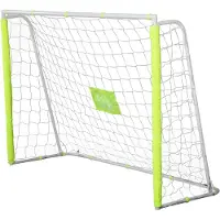 HOMCOM Fußballtor für Erwachsene und Kinder, Garten-Fußballtor mit zentraler Zielscheibe und Pfosten aus Oxford-Gewebe, 186 x 62 x 123 cm, Gelb