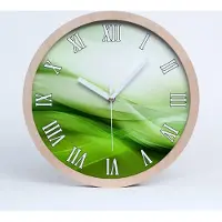 Tulup Holzuhr 30fi cm wanduhr - weiße Spitzen - zieloneale Hintergrund