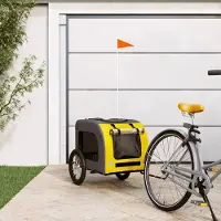 Prolenta Maison Exclusive - Fahrradanhänger Hunde Gelb und Grau Oxford-Gewebe und Eisen