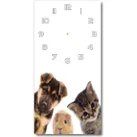 Tulup Wanduhr aus Glas – 30x60 cm - Glasbild - Glasuhr - Gehärtetes Glas -Haustiere