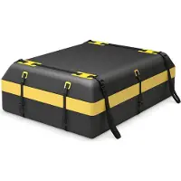 Goplus 600L Auto Dachbox, wasserdichte Gepäckbox für Fahrzeuge mit/ohne Gepäckträger, Faltbare Dachtasche mit Anti-Rutsch-Matte, 6 Türhaken, Schloss & Tragetasche für Vans & SUVs