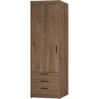 Masseno Drehtürenschrank ELENORA 60 cm Kleiderschrank Schlafzimmer Schrank 1-türig Braun