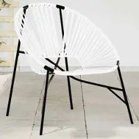 vidaXL Gartenstuhl in Ei-Form Schwarz und Weiß Poly Rattan, Gartenstühle DesignMöbel