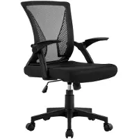 Yaheetech Ergonomischer Bürostuhl, verstellbare Armlehnen, Wippfunktion, bis 136 kg, höhenverstellbarer Drehstuhl, Schwarz
