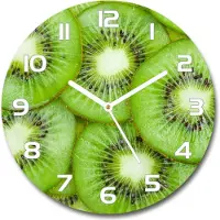 Tulup Wanduhr aus Glas 30fi Glasbild Glasuhr Gehärtetes Glas - weisse-zeiger - Kiwi
