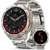 Kospet TANK T3 Ultra 2 GPS Smartwatch Herren,Edelstahl Gehäuse, 5ATM Wasserdicht, 60+Tage Akkulaufzeit, Bluetooth anrufen，Fitnessuhr mit 1,43" AMOLED