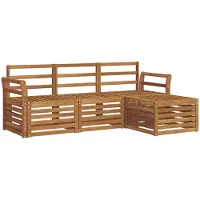 vidaXL Outdoor-Sofagarnitur 4 pcs Natur
