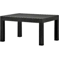 Markenlos Gartentisch Anthrazit 58x58x41 cm PP Rattan Gartenmöbel