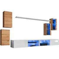 Meublorama AM-SWITCH 25-WTW SW 25*7C/84KG, 7 Regale, 6 Tür(en), Braun, Mitteldichte Faserplatte (MDF), 400 mm, 2800 mm
