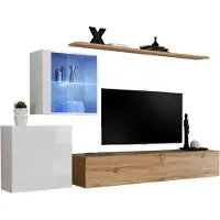 Meublorama AM-SWITCH 15-WWT SW 15*4C/66KG, 1 Regale, 3 Tür(en), Braun, Mitteldichte Faserplatte (MDF), 2 Schublade(n), 400 mm