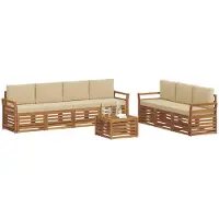 Syfax Sofagarnituren 8 pcs Natur und Beige Massivholz Akazie
