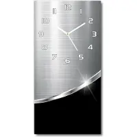 Tulup Wanduhr aus Glas – 30x60 cm - Glasbild - Glasuhr - Gehärtetes Glas -Metall Abstraktion