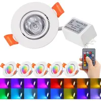 Rosikey 5pc 3w Led Einbaustrahler 230v Led Spots Deckenleuchte Flach Deckenspots RGB Dimmbar Badezimmer Decke Scheinwerfer Einbauleuchten Decken Led Strahler