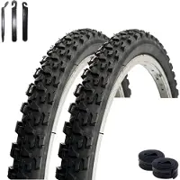 Maxxi4you 2 x VEE Rubber V114 24" Fahrradreifen Schwarz 47-507 (24 x 1.75) + 2 x passende Schläuche AV inkl. Reifenheber
