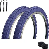 Roverstone 2 x 20" Fahrradreifen Fahrradmantel Dunkelblau 54-406 (20x2,125) + 2 Schläuche DV inkl. Reifenheber