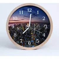 Tulup Holzuhr 30fi cm wanduhr - Stadtgebäude Stadt