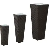 vidaXL Set für Outdoor 3 Stk. Schwarz 30 x 30 x 80 cm Metall