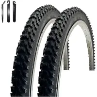 Maxxi4you 2 x VEE Rubber V158 26" Fahrradreifen Schwarz 50-559 (26 x 1.95) inkl. Reifenheber