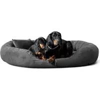 Tierlando Orthopädisches Hundebett Sammy VISCO | High-Tech-Velours | L - XXXXL - Größe: 170x110cm | Farbe: 02 Graphit