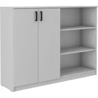 Masseno Kommode MALTESA 158 cm Sideboard mit 2 Türen für Wohnzimmer Schlafzimmer Modern 158x44x118 cm Grau / Grau