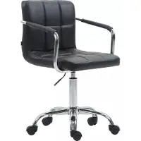 In And OutdoorMatch Bürostuhl Loiva Arvilla - Schwarz - Kunstleder - Für Erwachsene - Ergonomischer Bürostuhl - Auf Rollen - Höhenverstellbar