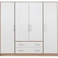 Masseno Drehtürenschrank VANO 200/190/56cm 4-türig Weiß