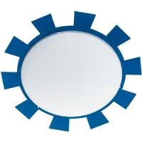 Etc-shop Wand-/Deckenleuchte, Stahl blau, Glas weiß, D 35 cm