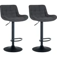 CLP 2er Set Barhocker Tover Stoff schwarz