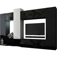 Meublorama FH-C22-22-HG-BW-2+1-SQUERE-RGB*11C/136KG, 7 Regale, 10 Tür(en), Schwarz, Mitteldichte Faserplatte (MDF), 350 mm, 2730 mm
